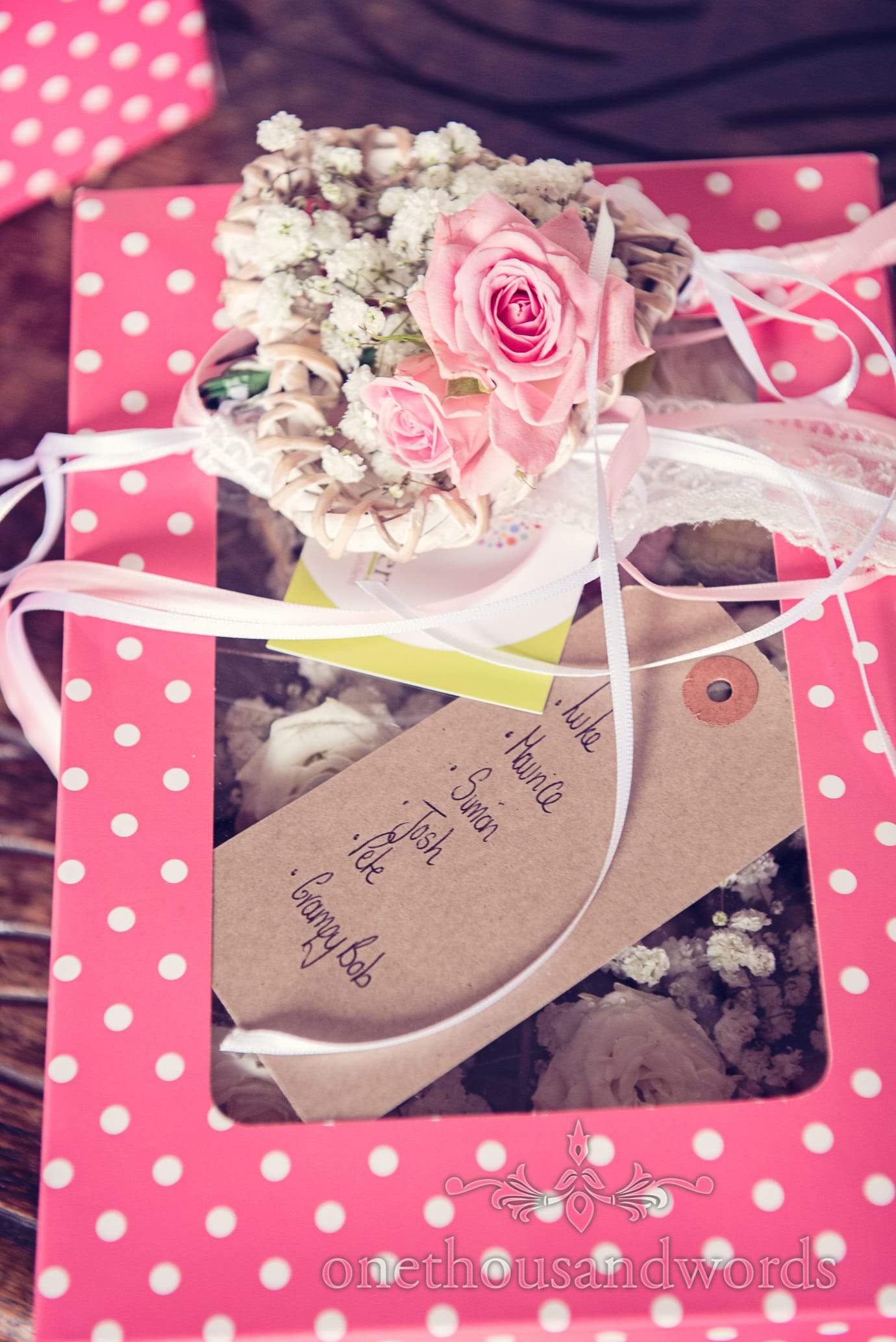thumbnail image 2 of Pink Rose Double Corsage – Artificial Wedding Flower For Groom, Best Man, Guests 2 of 4